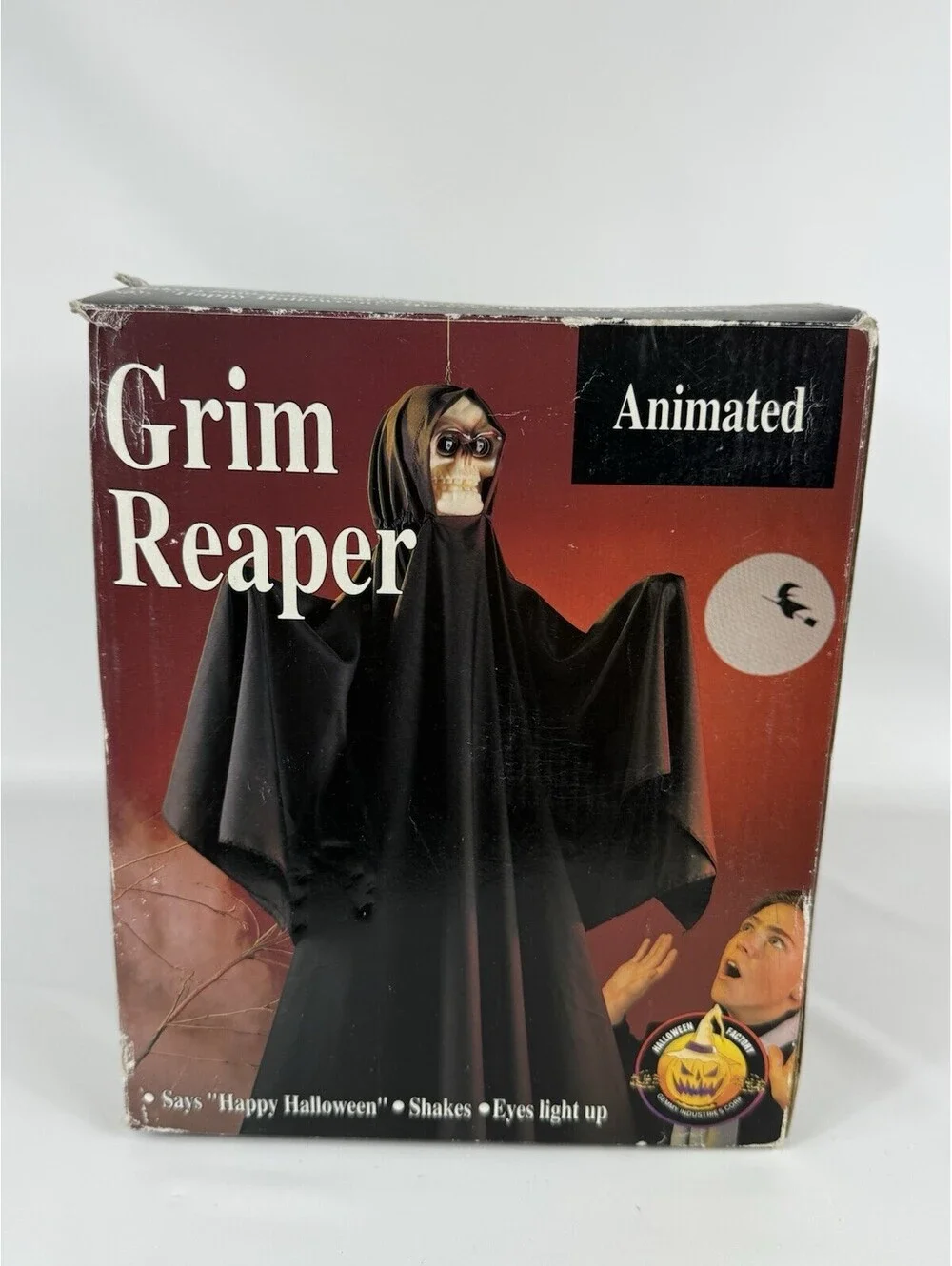 Gemmy Halloween Factory EERIE GRIM REAPER Decoration Shake Groan Sound Activated